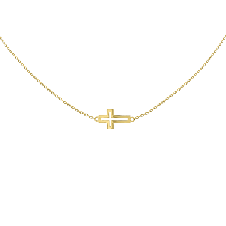 Grav Cross Contour Arany 14K Nyaklánc