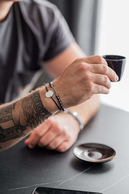 GRAV Clasp for Him Hematite Ezüst 925 Karkötő