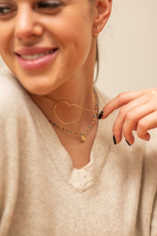 GRAV Quintessa Big Heart Contour Arany 14K Nyaklánc