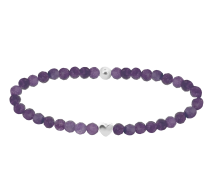GRAV Gemstone Amethyst Heart Ezüst 925 Ásvány Karkötő