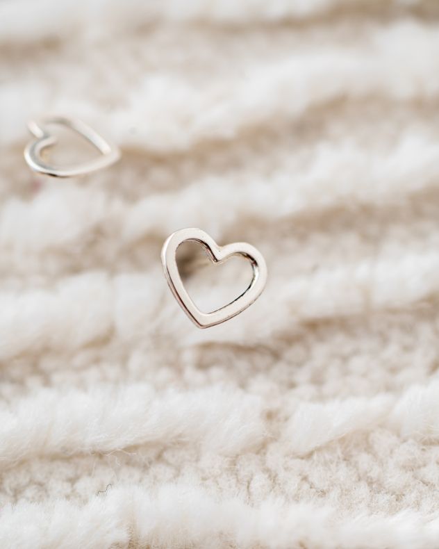 GRAV Baby Heart Contour Ezüst 925 Fülbevaló