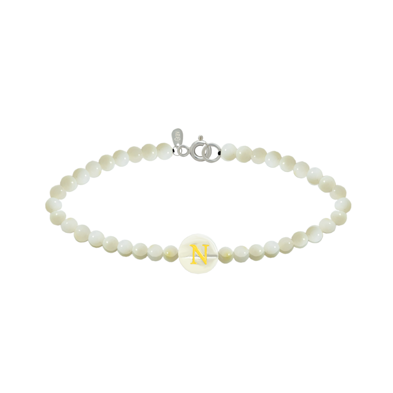GRAV Shell Pearl Alphabet ABC Ezüst 925 Karkötő