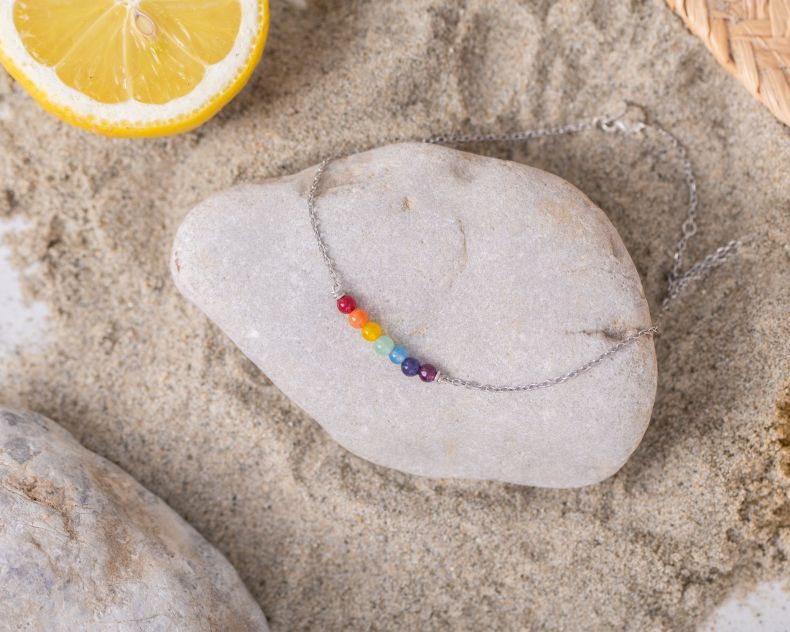 GRAV 7-Chakra Vörös Arany 14K Karkötő