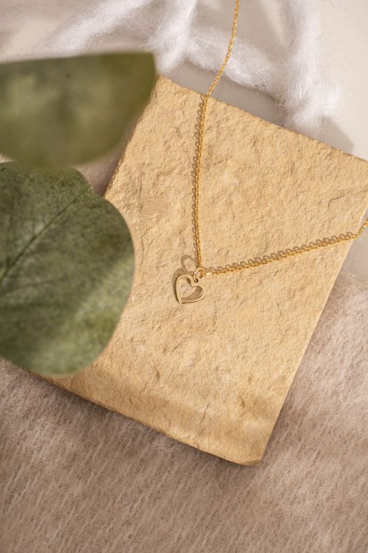 GRAV Baby Heart Contour Arany 14K Nyaklánc