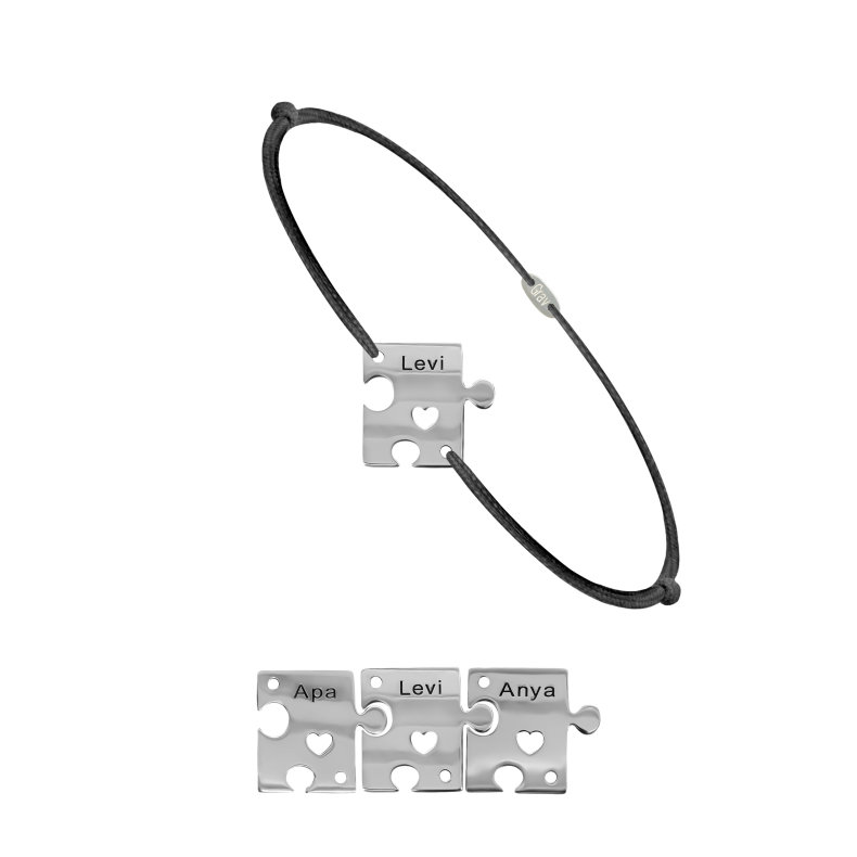 GRAV Puzzle Family 3 Ezüst 925 Fonalas Karkötő