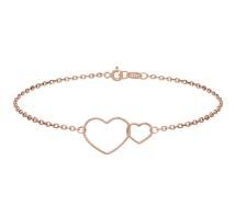 Grav Double Heart Arany 14K Karkötő