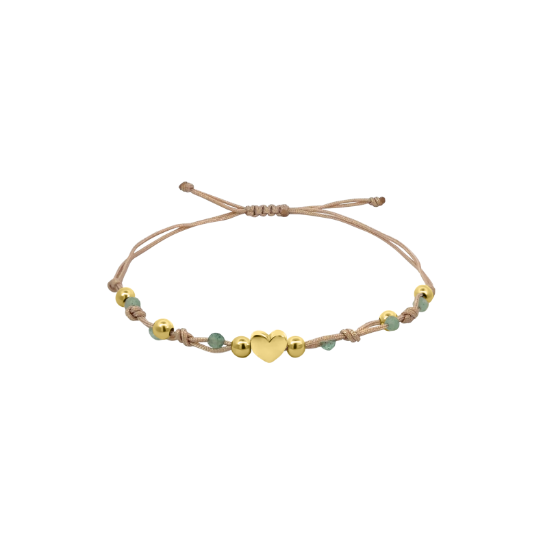 GRAV Macrame Gold Heart Ezüst 925 Karkötő