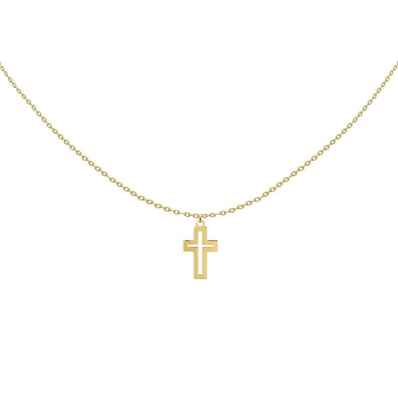 Grav Cross Contour Arany 14K Nyaklánc