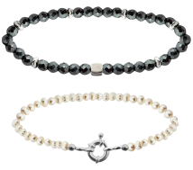GRAV Pearl And Hematite Ezüst 925 Páros Karkötő