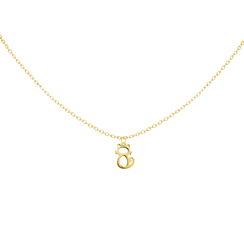 GRAV Cat Contour Baby Arany 14K Nyaklánc