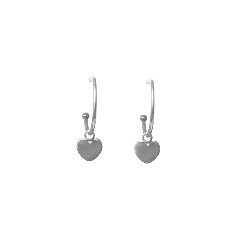 Grav Heart Ezüst Fülbevaló