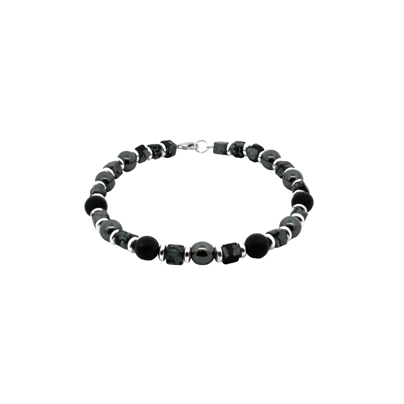 GRAV Men Shadow Ezüst 925 Ásvány Karkötő