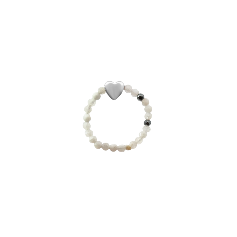 GRAV Moonstone Heart Ásvány Gyűrű