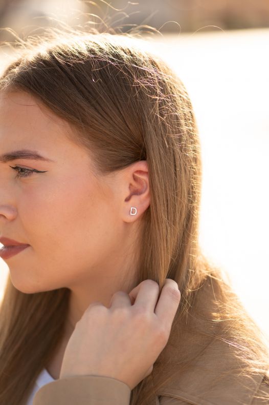 Grav Letter ABC Ezüst Fülbevaló