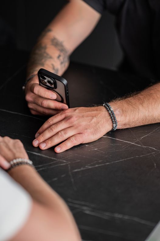 GRAV Men Force Hematite Ezüst 925 Karkötő