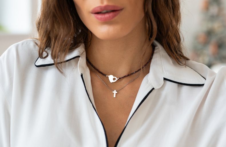 GRAV Léa Heart Mineral Ezüst 925 Nyaklánc