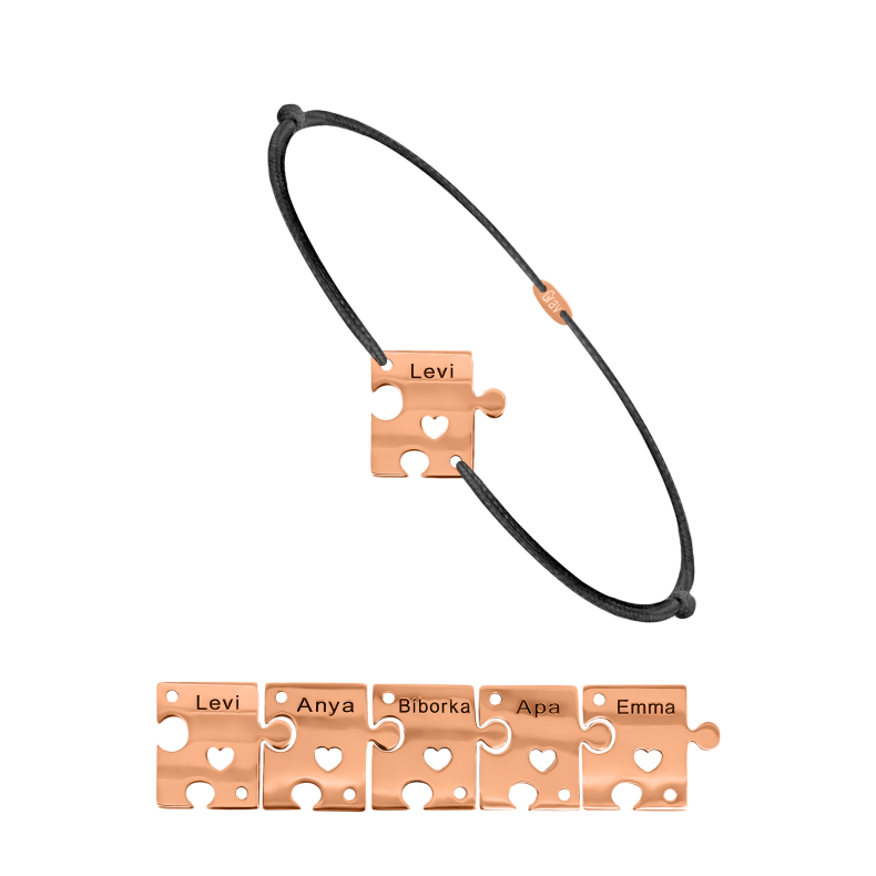 GRAV Puzzle Family 5 Arany 14K Fonalas Karkötő