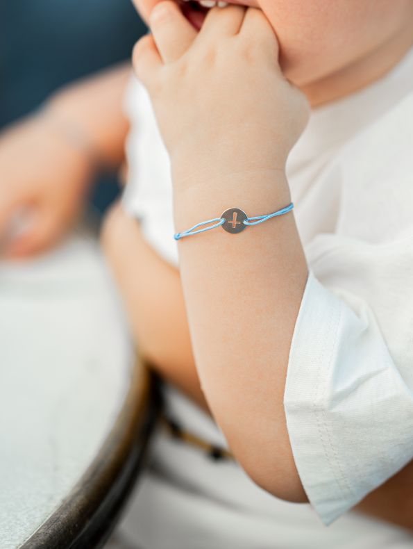 GRAV Kereszt Baby Ezüst 925 Fonalas Karkötő