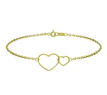 Grav Double Heart Arany 14K Karkötő