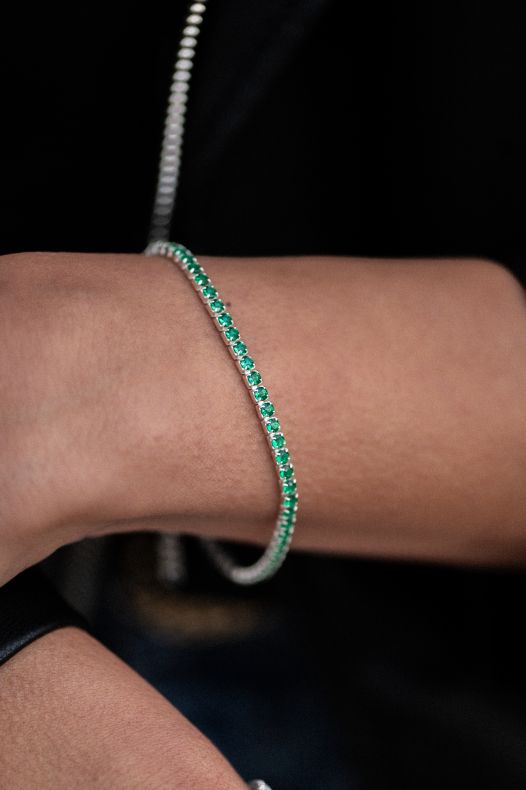 GRAV Tennis Glow Green Ezüst 925 Karkötő